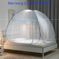 Mùng chụp tự bung 2 cửa, màn chụp đỉnh rộng 1m6x2m, 1m8x2m, 2m2x2m - Xanh,1m8x2m