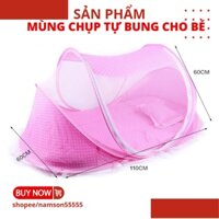 Mùng chụp tự bung chống muỗi cho bé (có nệm lót, có nhạc)