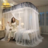 Mùng khung không khoan tường - Màn Ngủ Cao cấp Easy Dream  chống muỗi -kiểu dáng khách sạn - công chúa  - Trắng - 1.62m