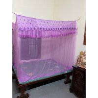 Mùng-Màn Mắc Dây Chống Muỗi,Chống Côn Trùng Ren Thêu Chất Vải Voan Lạnh Cao Cấp