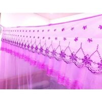 Mùng Màn tuyn dây buộc 4 góc có cửa- mùng tuyn thái lạnh ren hoa mẫu mới sang trọng.