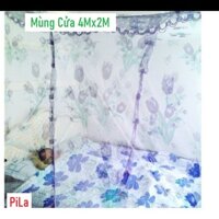 Mùng Ngủ Có Cửa 4Mx2m Tuyn Bông Đẹp Đặc Biệt Mùng Lớn Có Cửa, Vải Tuyn Bông Đẹp