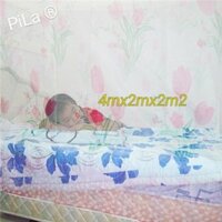 Mùng ngủ voal in bông 3mx2m, 4mx2m