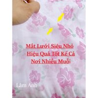 Mùng,Màn Ngủ Lưới 3D Siêu Nhỏ In Bông Đẹp Sang Trọng