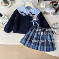 Muối Chanh Bảy Cô Gái Preppy Phong Cách Thỏ Cảnh Sát Viên Quần Áo jk Phù Hợp Với Trẻ Em Váy Thời Trang 029