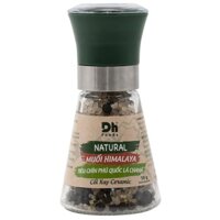 Muối Himalaya Tiêu Chín Phú Quốc Lá Chanh Natural DH Foods - Nắp Cối Xay Ceramic 70G