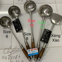 Muôi Inox size 10 | Chiều dài 44cm, Miệng 13.5cm | Muỗi Inox cho bếp ăn công nghiệp