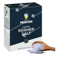 Muối Kosher Không I-Ốt Morton Coarse Kosher Salt, Hộp 1.36 Kg (48 Oz.) 3 Lb.