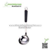 Muôi múc lẩu, vá inox ăn lẩu cán nhựa đen đặc 10cm