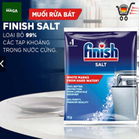 Muối Rửa Chén Bát Finish 1kg - Chuyên Dụng Cho Máy Rửa Bát Bosch, Siemens, Neff, Chống Cặn Vôi, Làm Mềm Nước