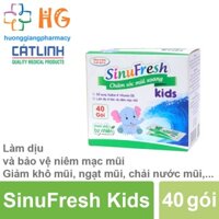 Muối rửa mũi SinuFresh Kids Cát Linh dùng cho trẻ em khi bị khô mũi chải nước mũi ngạt mũi viêm mũi xoang Hộp 40 Gói