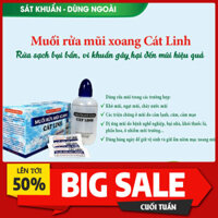 Muối rửa mũi xoang Cát Linh (Hộp 30 gói + 1 Chai rửa mũi 180 ml) (DHT Pharma)