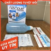 Muối rửa mũi Xoang Nasopure - Premium Kit ( Bình lớn 240ml + 7 Muối ) - Chính Hãng Mỹ | Rửa mũi cho Bé, Vệ sinh mũi