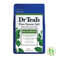 Muối tắm Epsom salt hương bạch đàn và bạc hà Dr Teal's 1.36kg Eucalyptus & spearmint
