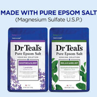 Muối tắm Epsom tẩy tế bào chết Dr Teal's Epsom Salt Soaking Solution, Soothe and relax 1.36kg