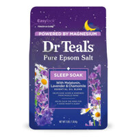 Muối Tắm (Ngâm) Dr. Teal's, Pure Epsom Salt, Sleep Soak With Melatonin, Lavender & Chamomile Essential OIl Blend, Túi 1.36 Kg (3 Lb.)