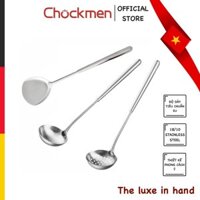 Muôi Xẻng CHOCKMEN Inox 18/10 Cực Dày Xẻng Xào Muôi Canh Muỗng Thủng Thìa Vớt Muôi Inox Muôi Ăn Cơm Xẻng Lật Muôi Múc Mu