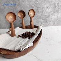 Muỗng Cà Phê Bằng Gỗ Shamjina Tay Cầm Gỗ Thìa Đo Nhà Bếp Cho Bột