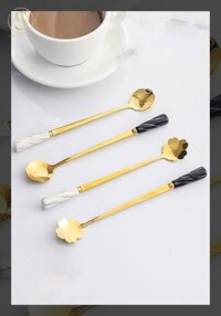 Muỗng cà phê mạ vàng hình hoa anh đào Sakura Gold