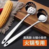 Muỗng canh Inox dày 304, muỗng có lỗ thủng, cháo Shengtangsheng cỡ lớn và nhỏ, muỗng cán dài, muỗng Nồi lẩu gia dụng