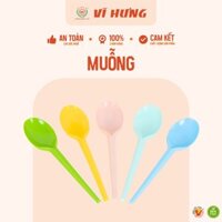 Muỗng Dùng 1 Lần Nhựa Vĩ Hưng 15cm - 1000 Cái, Màu Pastel, Nhựa Chính Phẩm, Không BPA, An Toàn Sức Khỏe