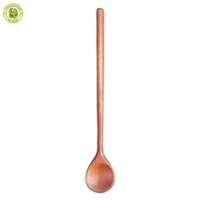 Muỗng Gỗ Nhãn Tròn Lớn Dùng Khuấy Đồ Uống Dài 20 cm - Đồ Gỗ Nhà Bếp Trường Sơn - 1 cái
