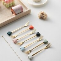 Muỗng gốm sứ sang trọng nhẹ Muỗng cà phê inox Muỗng Bánh trà chiều Muỗng tráng miệng Muỗng canh nĩa nhỏ giá trị cao xuyên biên giới