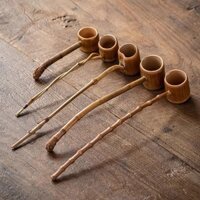Muỗng nâng nước rượu tre Muỗng múc nước Muỗng múc nước Muỗng nước trà đạo cán dài Muỗng rượu cổ điển cán ngắn ống tre kiểu Trung Quốc mới