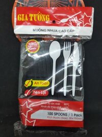 Muỗng Nhựa Đen Cao Cấp