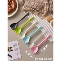 Muỗng nĩa dùng một lần, được đóng gói riêng lẻ, bằng nhựa dày mờ, muỗng nĩa nhỏ cho bánh ngọt, salad trái cây