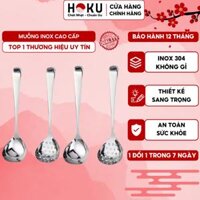 Muỗng Thủng Múc Canh HOKU Vá Lẩu Inox 304 Lòng Sâu Phong Cách Bắc Âu Hàng Nội Địa Cao Cấp MTM02