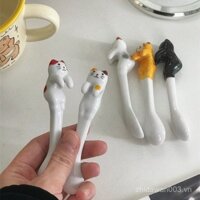 Muỗng Treo Mèo Nhật Bản dễ thương Muỗng Trộn Cà Phê mới sáng tạo hoạt hình gốm sứ Muỗng tráng miệng Muỗng nhỏ pha