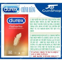 [MƯỢT TỰA LÔNG HỒNG] Bao cao su Durex Fetherlite (01 Hộp BCS Durex / 12 bao) CHÂN THẬT NHƯ KHÔNG DÙNG BAO