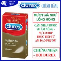 (MƯỢT TỰA LÔNG HỒNG) Bao cao su DUREX Fetherlite siêu mỏng 01 Hộp BCS Durex / 12 bao