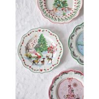✪Muse Garden Mùa Giáng Sinh Hộp Chính Hãng Vương Quốc Anh Cath kidston Họ Glaze Màu Vừa 27cm Đĩa Ăn❋