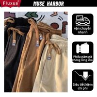 Muse HARBOR Mỹ Retro Màu Nâu Dây Thắt Lưng Quần Nam LooseFashion Thương Hiệu Thể Thao