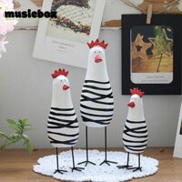 Musicbox 3 Cái / bộ Đồ Trang Trí Gà Bằng Gỗ, Tượng Gà Sơn Phong Cách Dễ Thương, Khắc Sang Trọng Thân Thiện Với Môi Trường Để Bàn Hình Gà Trống Quà Tặng Sinh Nhật