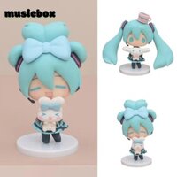 Musicbox Cinnamoroll Bean Eyed Model Doll, Bộ sưu tập Tượng Hatsune Miku Anime Figurine, Phụ kiện máy tính để bàn DIY 10CM Phiên bản Q PVC Lillie Nhân vật hành động Trang trí máy tính để bàn