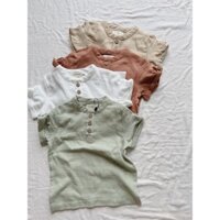 Muslin Leon Shirt Macro & Micro (Áo Nam Henley Vải Xô Cotton)