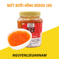 Mứt BƯỞI HỒNG Boduo hộp 1kg, hương vị thơm ngon, pha trà hoa quả