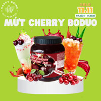 Mứt Cherry BODUO hộp 900g, mứt quả anh đào 70% thịt quả tươi dùng pha trà trái cây, đồ đá xay