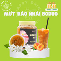 Mứt đào nhài Boduo hộp 1kg, giải pháp tối ưu món trà hoa quả, trà đào nhài