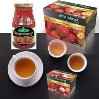 Mứt dâu tây 210g Golden Farm + 10 túi trà Now Break Tea kèm theo (5 x trà vải và 5 x trà Dâu Tây) (kiểu Bonne Maman Le Fruit Berrino Honey Mật ong Osterberg Mangline Farm Đà Lạt Da Lat Đặc Sản Mứt Tết)