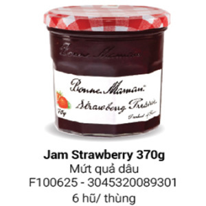Mứt dâu tây Bonne Maman Strawberry Preserves 370g