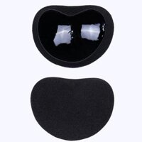 Mút đệm, miếng lót độn ngực hình tròn, hình tam giác dầy 2,5cm 2 miếng - T037 - Độn tim Silicon Đen