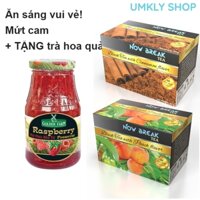 Mứt PHÚC BỒN TỬ 210g Golden Farm + 10 túi trà Now Break Tea kèm theo (5 x trà đào và 5 x trà quế) RASPBERRY JAM (kiểu Bonne Maman Le Fruit Berrino Honey Mật ong Osterberg Mangline Farm Đà Lạt Da Lat Đặc Sản Mứt Tết Monin Hershey s