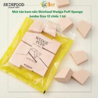 Mút tán kem nền Skinfood Wedge Puff Sponge Jumbo Size 12 chiếc 1 túi