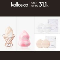 Mút Trang Điểm Dear Dahlia Marble Multi Blender Stand, Pear Shaped, Full Bloom Petal Blender Set - Kallos Vietnam