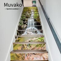 Muvako Bộ 13 dải 13 miếng dán cầu thang  họa tiết thiên nhiên trang trí nhà cửa có thể tháo rời