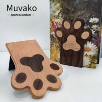Muvako Cat Claw Bookend, Kệ sách hoạt hình chống trượt, Giá sách để bàn dễ thương bằng gỗ 2025